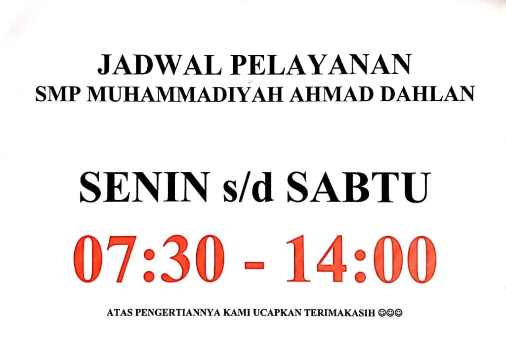 Informasi Pelayanan SMP Mu Ahmad Dahlan Metro