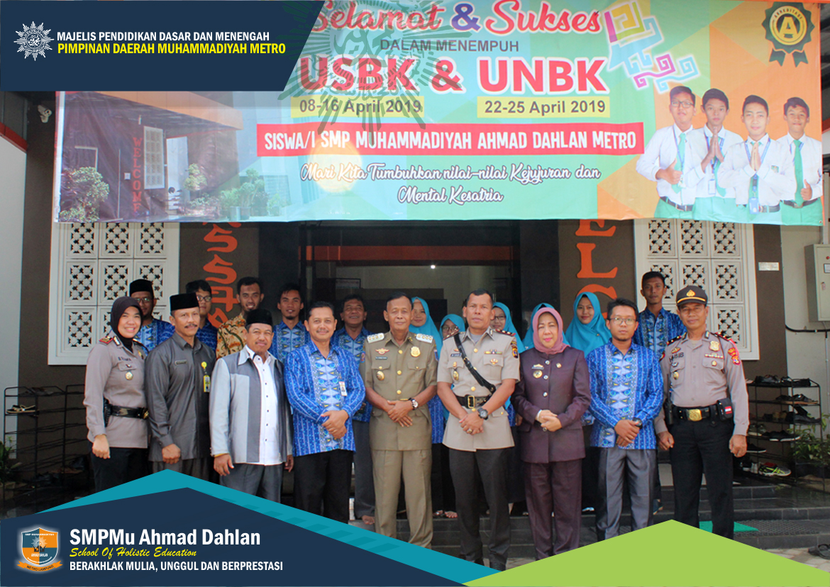 Wali Kota Metro Tinjau Pelaksanaan UNBK di SMP Mu Ahmad Dahlan