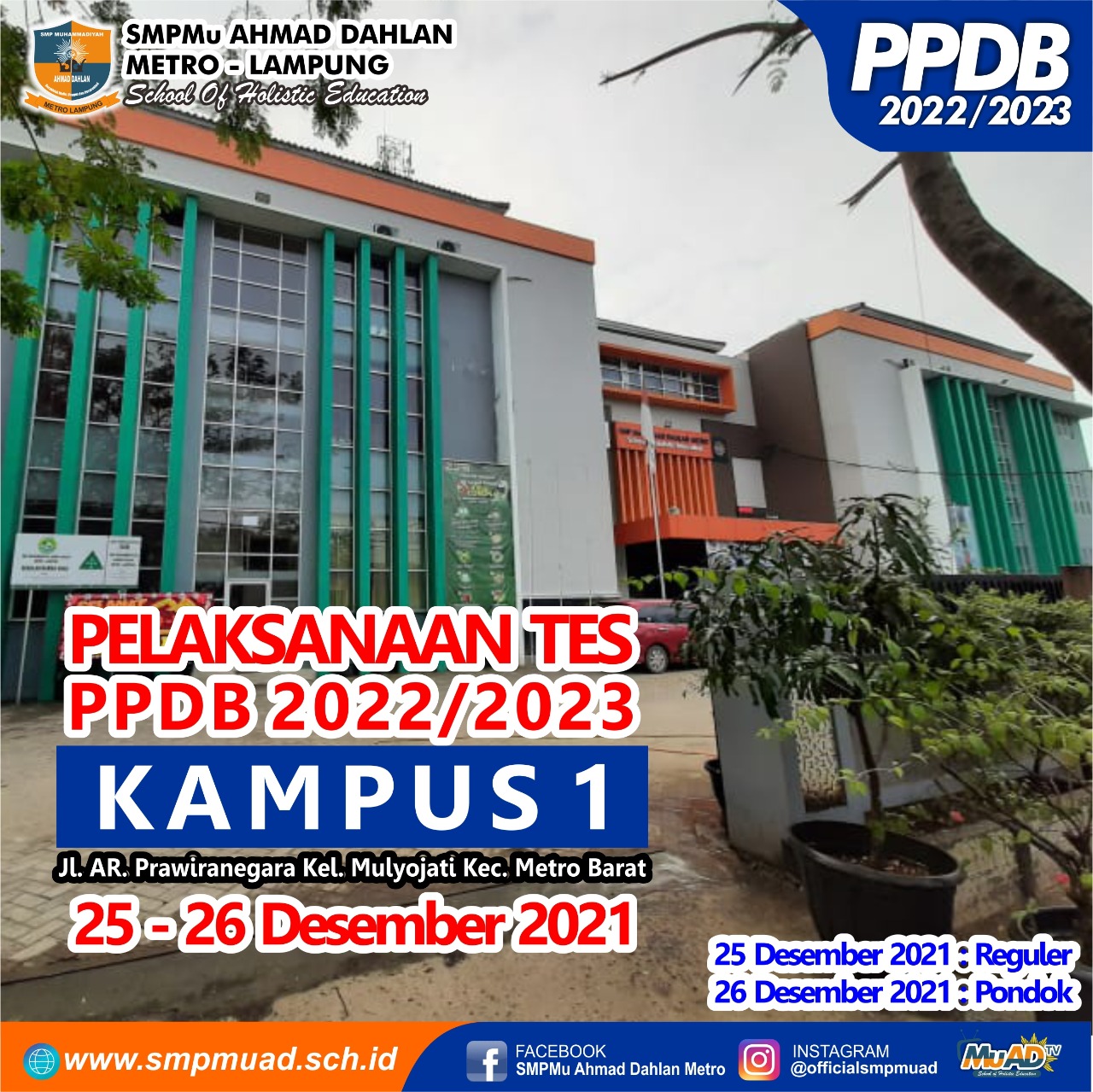Informasi Pelaksanaan Tes PPDB Gelombang I TP. 2022 2023